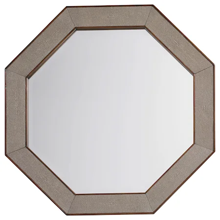 Riva Octagonal Mirror with Faux Shagreen Frame
